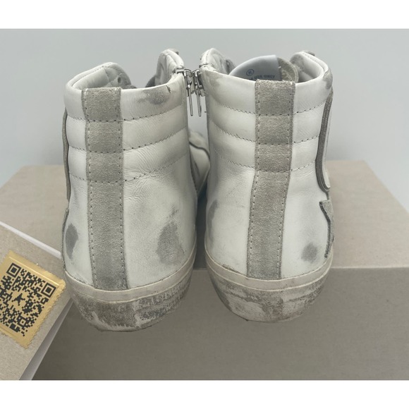 BRAND NEW GOLDEN GOOSE DELUXE SLIDE HIGH TOP LEATHER WHITE GRAY SNEAKERS - Picture 7 of 10